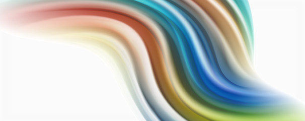 Modern techno Fluid color flow on white colorful poste. Art for your design