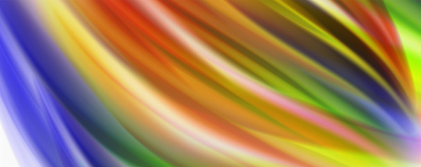 Modern techno Fluid color flow on white colorful poste. Art for your design