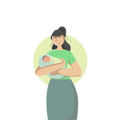 Baby In A Tender Embrace Of Mother, Mothers day, Infant