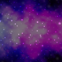 Light Pink vector layout with bright stars.