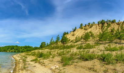 A mound formed by small piles of crushed limestone and washed away by rains.