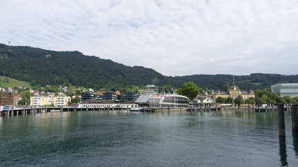 Fototapeta na wymiar Stadtpanorama Bregenz am Bodensee