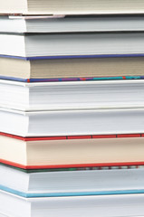 The books stacked horizontally