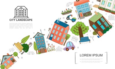 Hand Drawn City Elements Concept