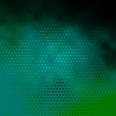 Dark Green vector background with circles.