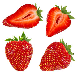 Fresh strawberry isolated on white background with clipping path