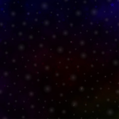 Dark Green, Red vector background with colorful stars.