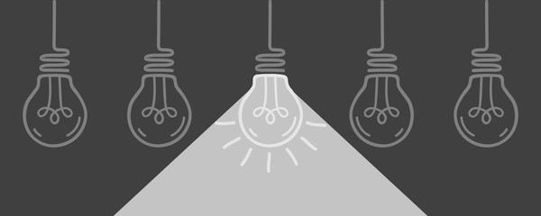 Idea, creative concept bulb sign, innovations background - for stock vector