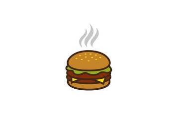 Creative Burger Logo Design Symbol Vector Illustration