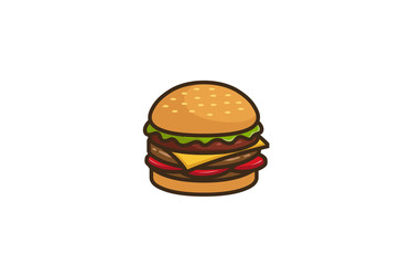 Creative Hamburger Logo Design Symbol Vector Illustration