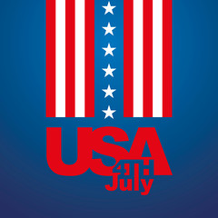 4th of July USA abstract flag blue red isolated sticker icon