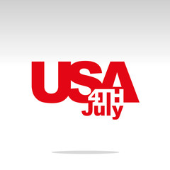 4th of July USA logo red white isolated sticker icon