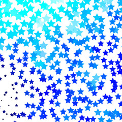 Light BLUE vector pattern with abstract stars.