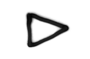 Graffiti play sign sprayed on white isolated background