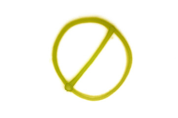 Graffiti prohibited sign sprayed on white isolated background