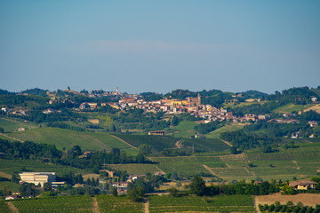 Fototapeta na wymiar town of Monferrato region, Asti province, wine region area, Piedmont, Italy