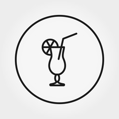 Cocktail. Universal Icon. Vector. Editable Thin line.