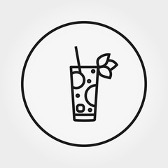 Cocktail. Universal Icon. Vector. Editable Thin line.
