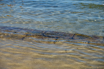 stepping stones on a shallow and clear beach in the Florida Beach
