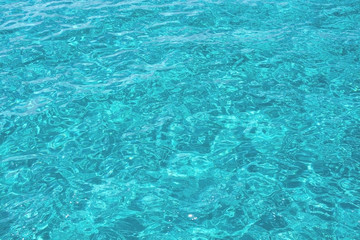 Turquoise sea water full frame closeup background texture