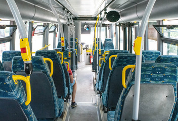Inside a buss in Sweden Stockholm