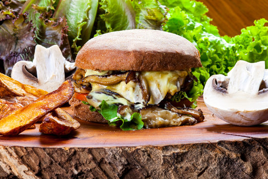 Delicious hamburguer served on Australian bread