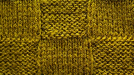 brown-green background of knitted yarn, texture pattern knitted fabric
