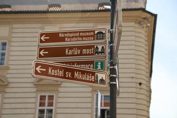 Praha street sign