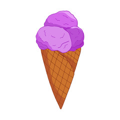 Hand drawn lavander ice cream.