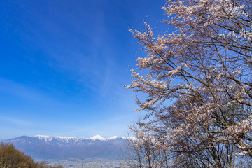 安曇野の春　長峰山からの眺望