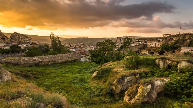 Time lapse view of sunrise in Cappadocia, Turkey