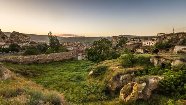 Time lapse view of sunrise in Cappadocia, Turkey