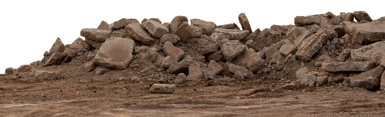 Isolate pile of concrete debris.