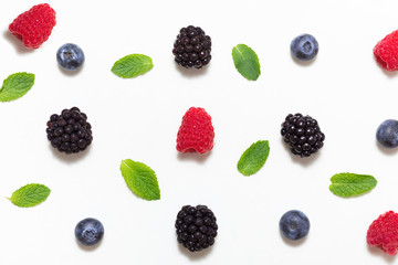 Mixed of color fruits. Sweet fruits and mixed berries.