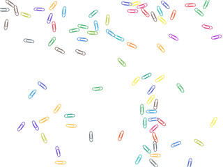 Stationary paperclips isolated on white background