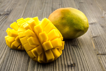 Mango. Tropical Fruits On a wooden background