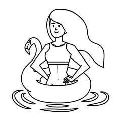 beautiful woman with flemish float