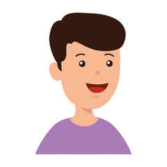 happy little school boy comic character