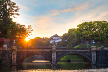Nijubashi bridge in front of Tokyo Imperial palace 
