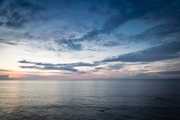 Fototapeta na wymiar beautiful sunset on atlantic coastline in basque country, socoa, france, creative background