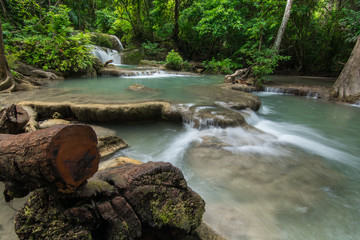 waterfall in the forest at Huai Mae Khamin Waterfall in Thailand