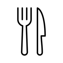 Spoon, fork and knife icon vector