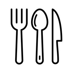 Spoon, fork and knife icon vector