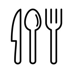 Spoon, fork and knife icon vector