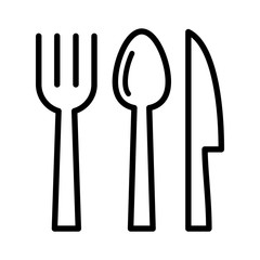 Spoon, fork and knife icon vector