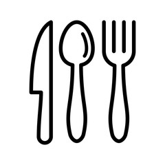 Spoon, fork and knife icon vector
