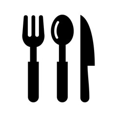 Spoon, fork and knife icon vector