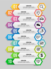 Vector Infographic Design Template with Options Steps and Marketing Icons can be used for info graph, presentations, process, diagrams, annual reports, workflow layout
