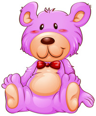 A pink teddy bear on white background