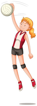 A female volleyball character